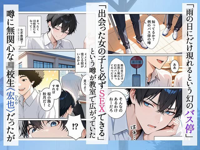 【雨宿りのバス停で学園美女と濡れ透けSEXした話】 のmomongaより読みやすい公式カット割り (No.2)